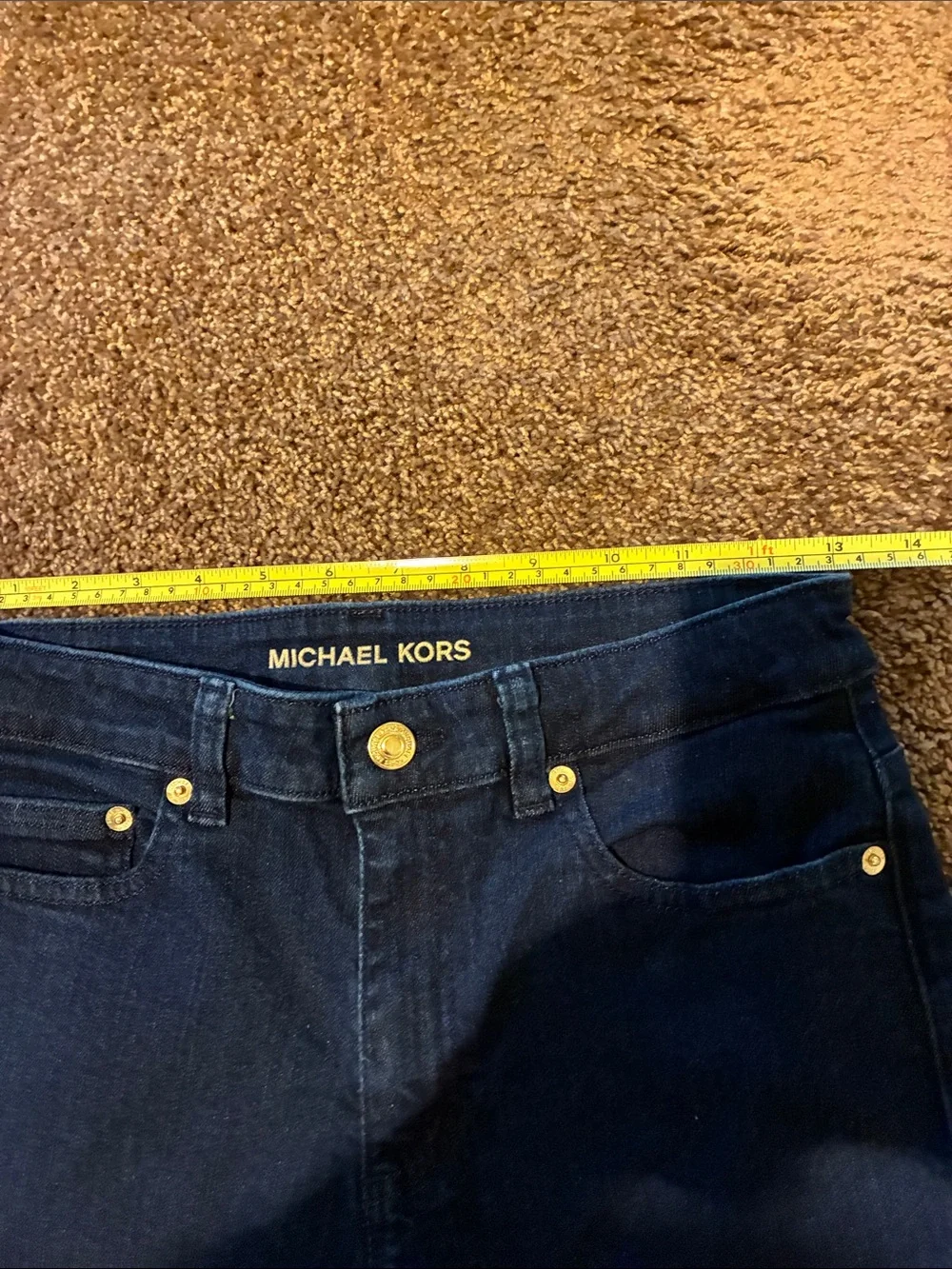 MICHAEL KORS. Size 2. Navy Straight-Leg Women's Jeans with Gold Hardware. Cute!